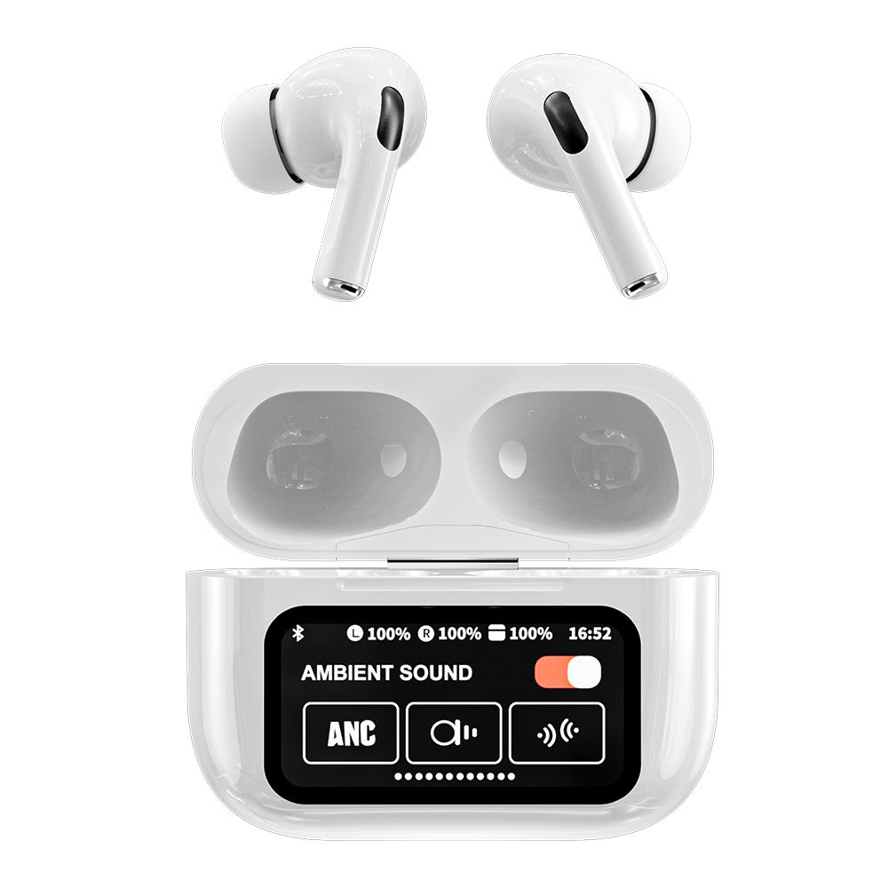 Modio Anc+Enc Digital Display Case Airpods / Touch Screen Wireless Earbuds