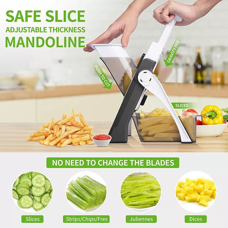 4 In 1 Vegetable Cutter Chopper Adjustable Multi-function Drum Cutter Vertical Vegetable Cutter Kitchen Shredder Grater Artifact Potato Slicer for Kitchen(random Color)