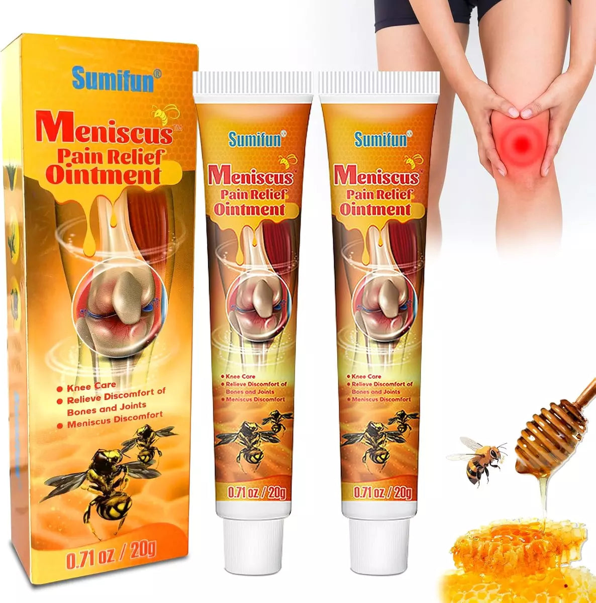 Beevenom New Zealand Bee Venom Professional Treatment Gel - Meniscus Pain Relief Ointment, Joint & Bone Therapy Cream, Relieve Joint Pain (2Pcs)